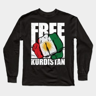Flag star Free Kurdistan Long Sleeve T-Shirt